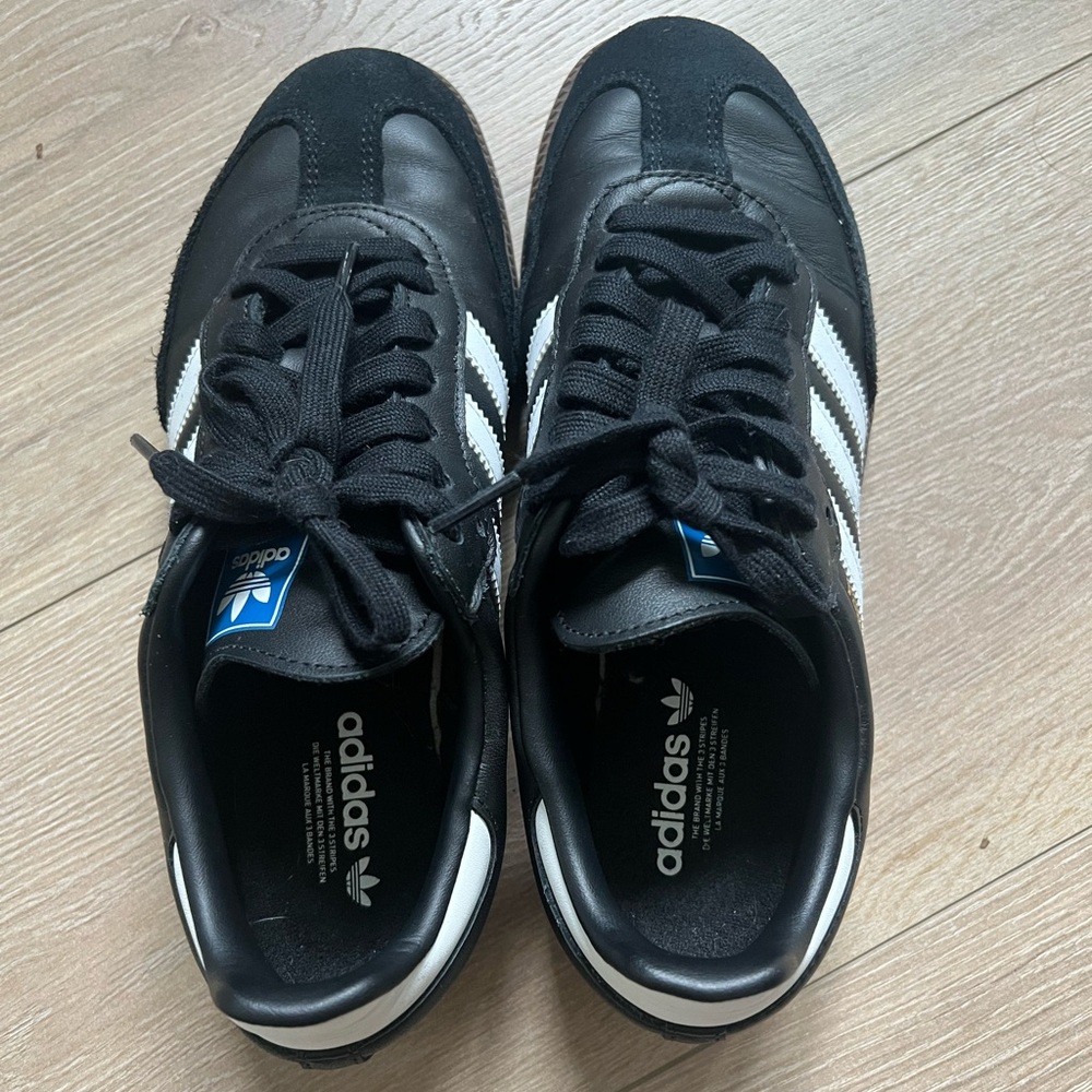 Adidas Black Samba OG Sneakers with White Stripes